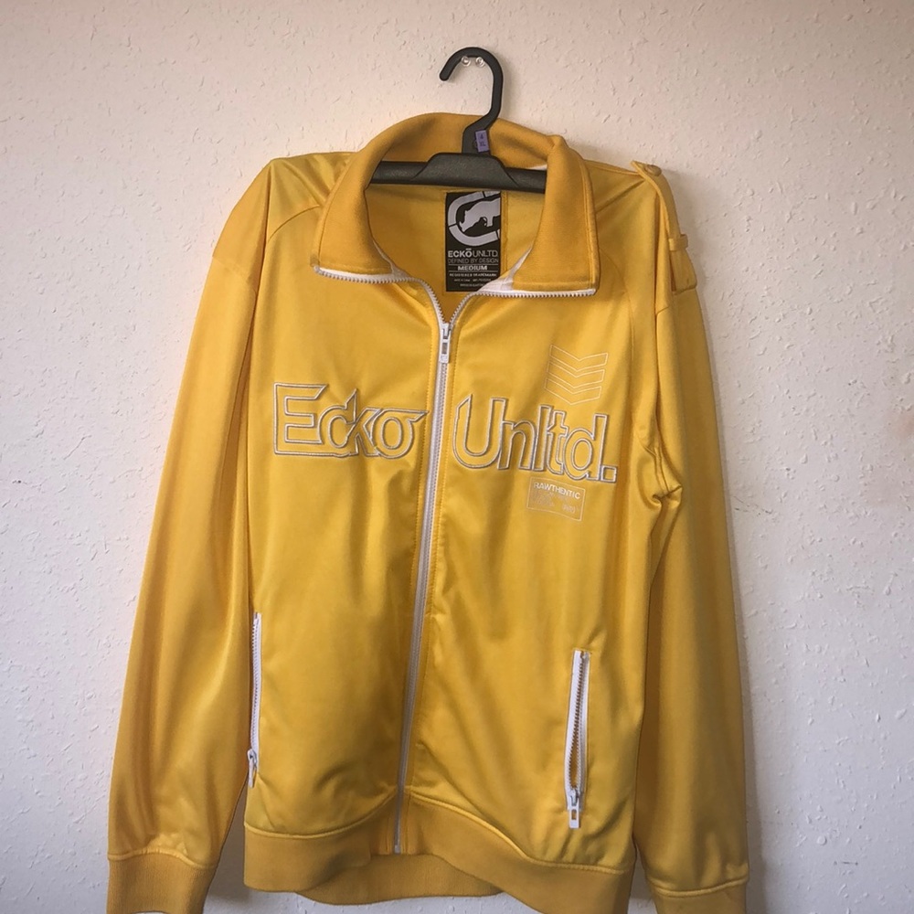 “ECKOUNLTD” yellow zip on jacket